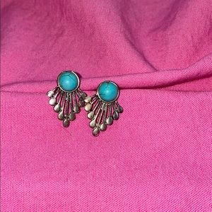 Silver and turquoise stud earrings